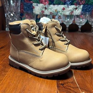 Jumping Bean 8T Brand New Toddler Donduriwheat Lace up / Side Zipper boots